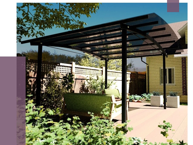 Навесы для террасы в Долгопрудном от 12936 руб. под ключ | ПРОЛЁТ-Длг