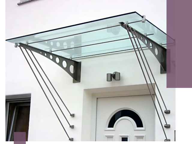 Козырьки над входом под ключ в Долгопрудном — изготовление и монтаж