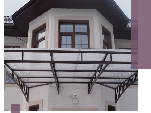 Козырьки из поликарбоната под ключ в Долгопрудном