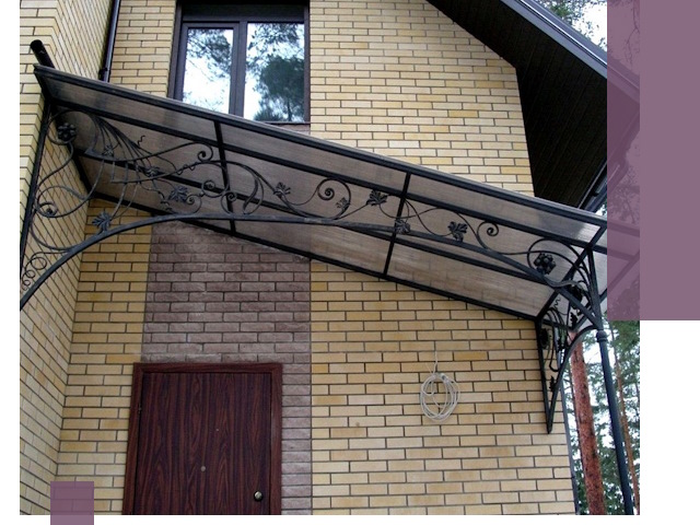 Односкатные козырьки из металла под ключ в Долгопрудном