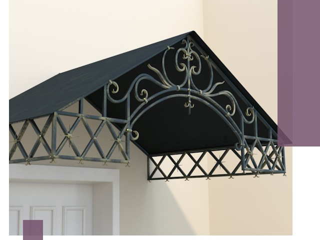 Двускатные металлические козырьки под ключ в Долгопрудном