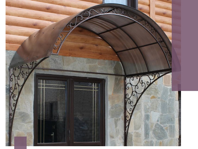 Арочные козырьки под ключ в Долгопрудном: изготовление и монтаж